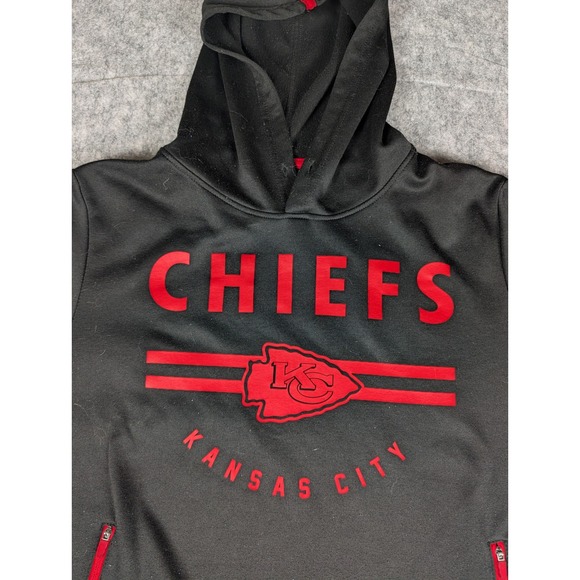 Kansas City Chiefs NFL Team Apparel Black Red Hoodie Mens Small - Picture 4 of 9